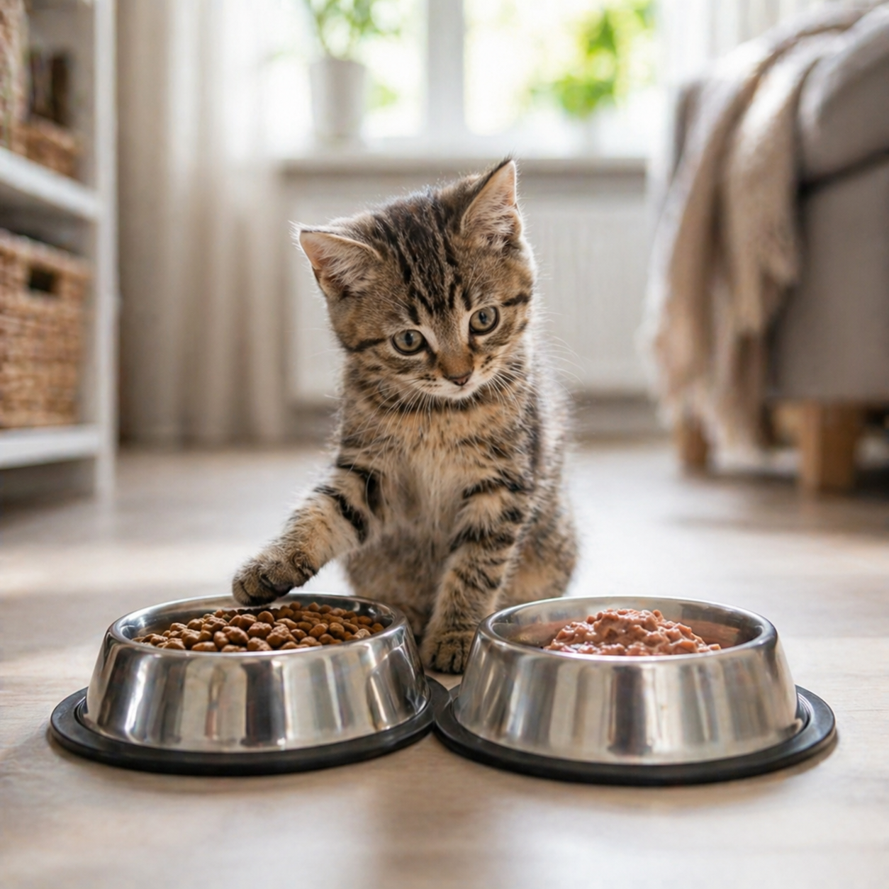 Pienso seco o comida húmeda para gatos: diferencias y cómo combinarlos