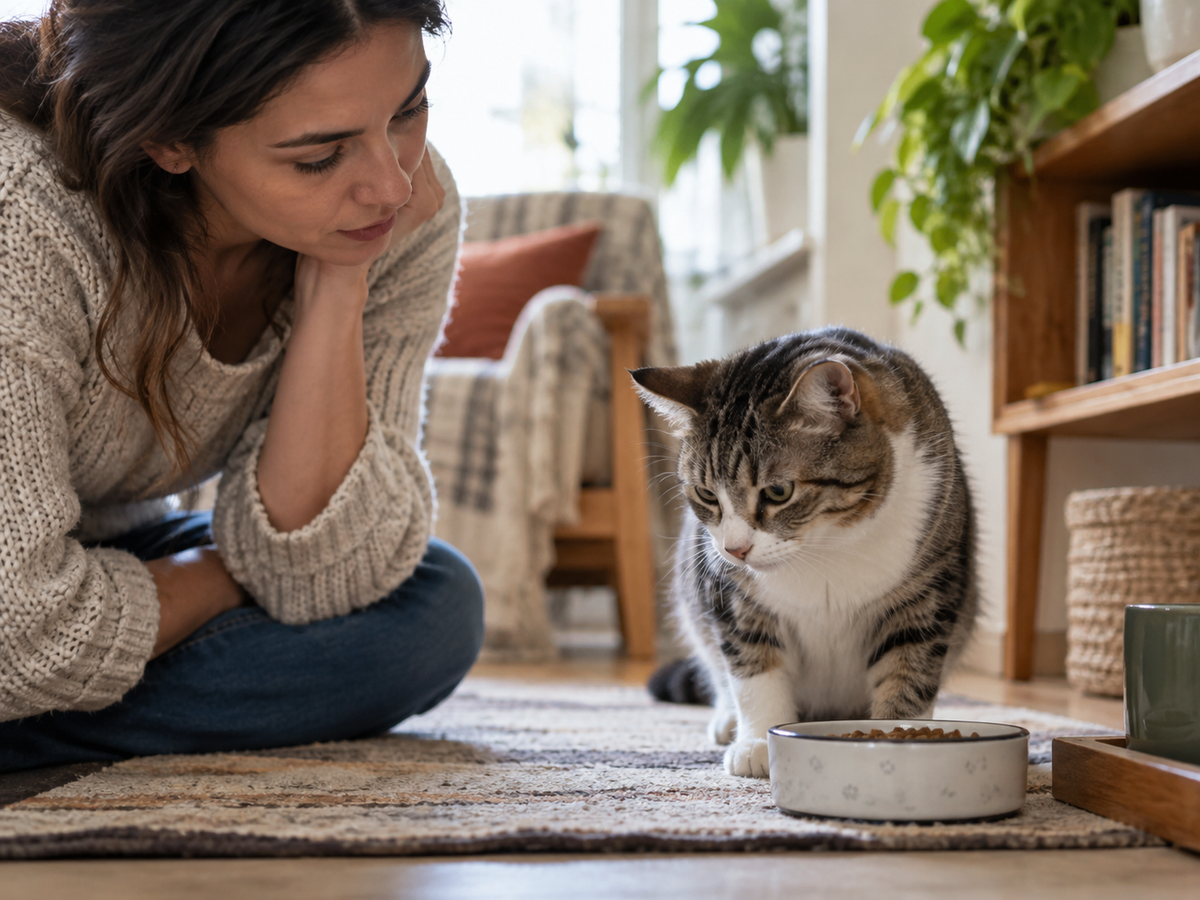 ¿Por qué mi gato vomita el pienso entero después de comer?