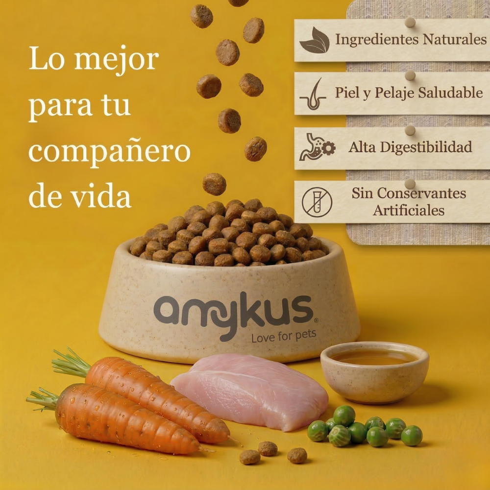Imagen de beneficios de Amykus Grain Free Turkey