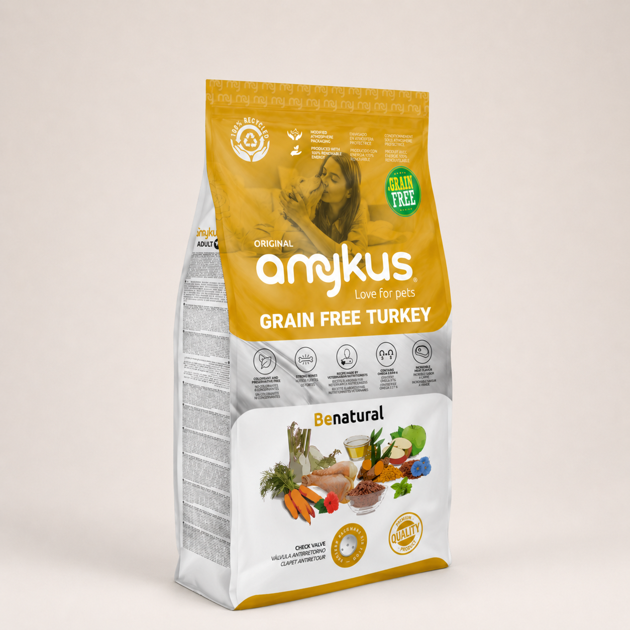 Saco de Amykus Grain Free Turkey, pienso sin cereales para perros adultos