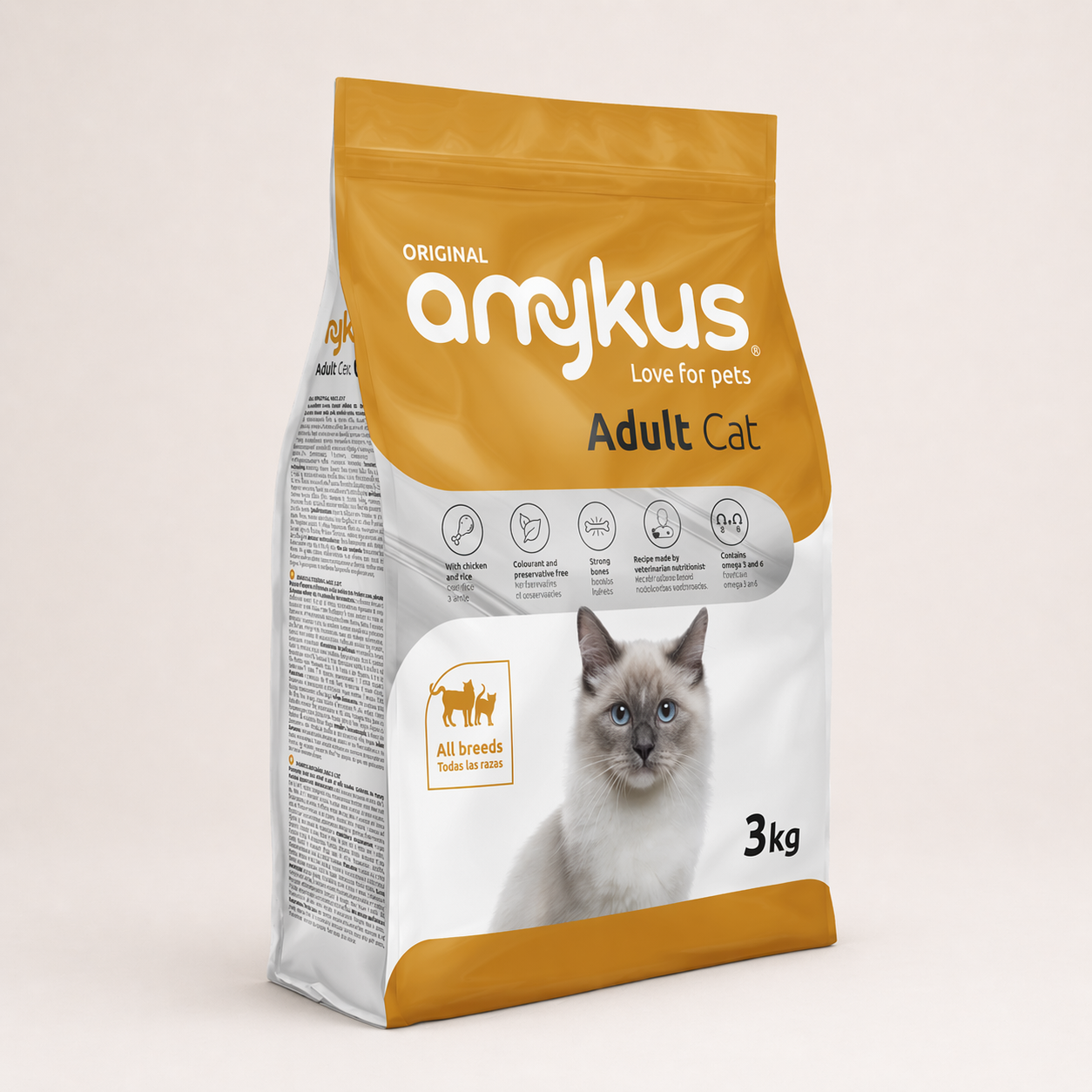 Saco de Amykus Original Cat Adult, pienso completo para gatos adultos