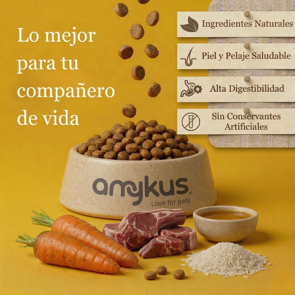 Imagen de beneficios de Amykus Original Lamb and Rice