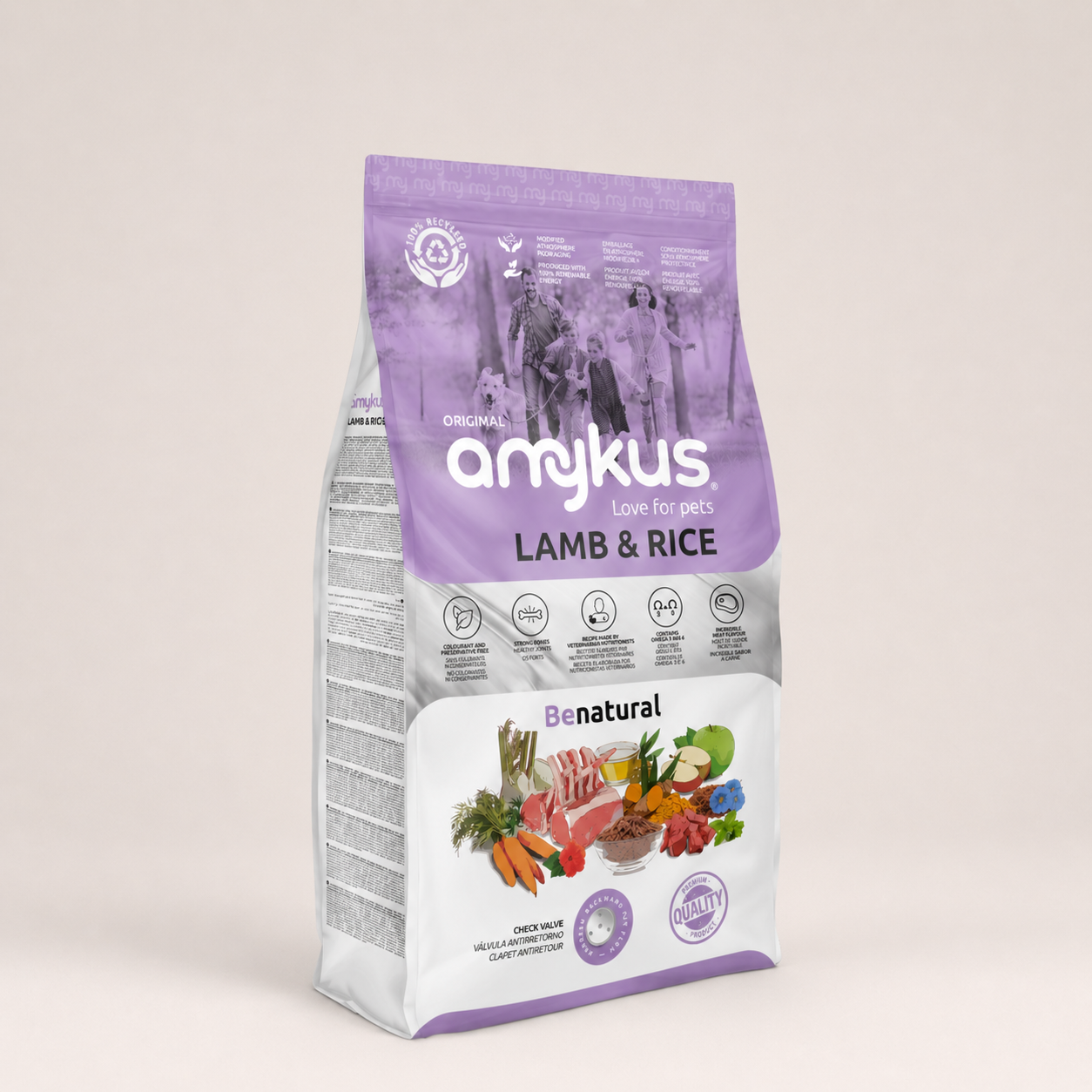 Saco de Amykus Original Lamb and Rice, pienso completo para perros adultos
