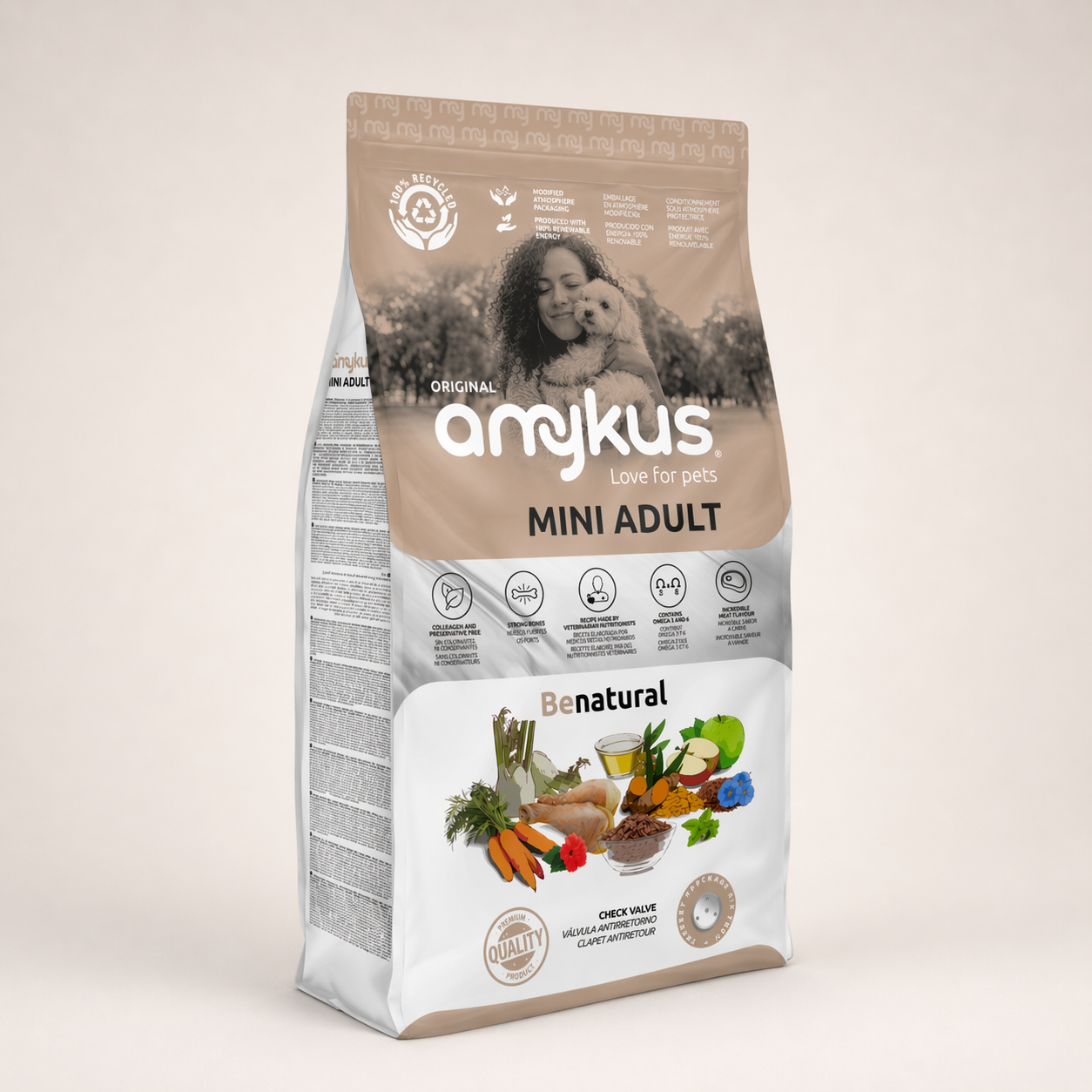 Saco de Amykus Original Mini Adult, pienso completo para perros adultos de raza pequeña