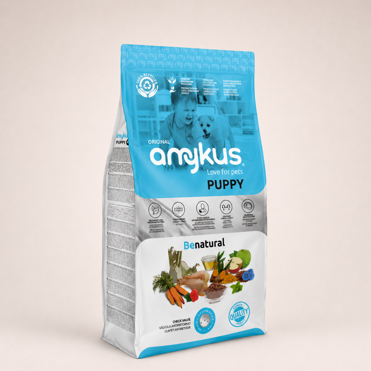 Saco de Amykus Original Puppy, pienso completo para cachorros