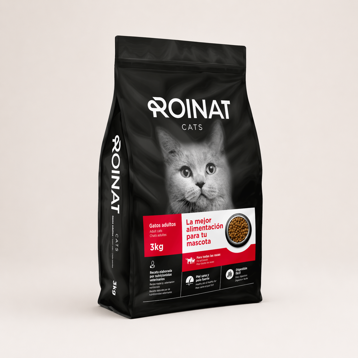 Saco de Roinat Cat Adult, pienso completo para gatos adultos
